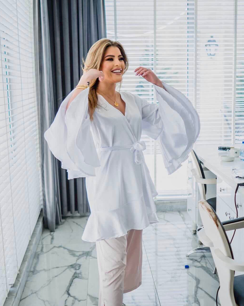 RUFFLE ROBE